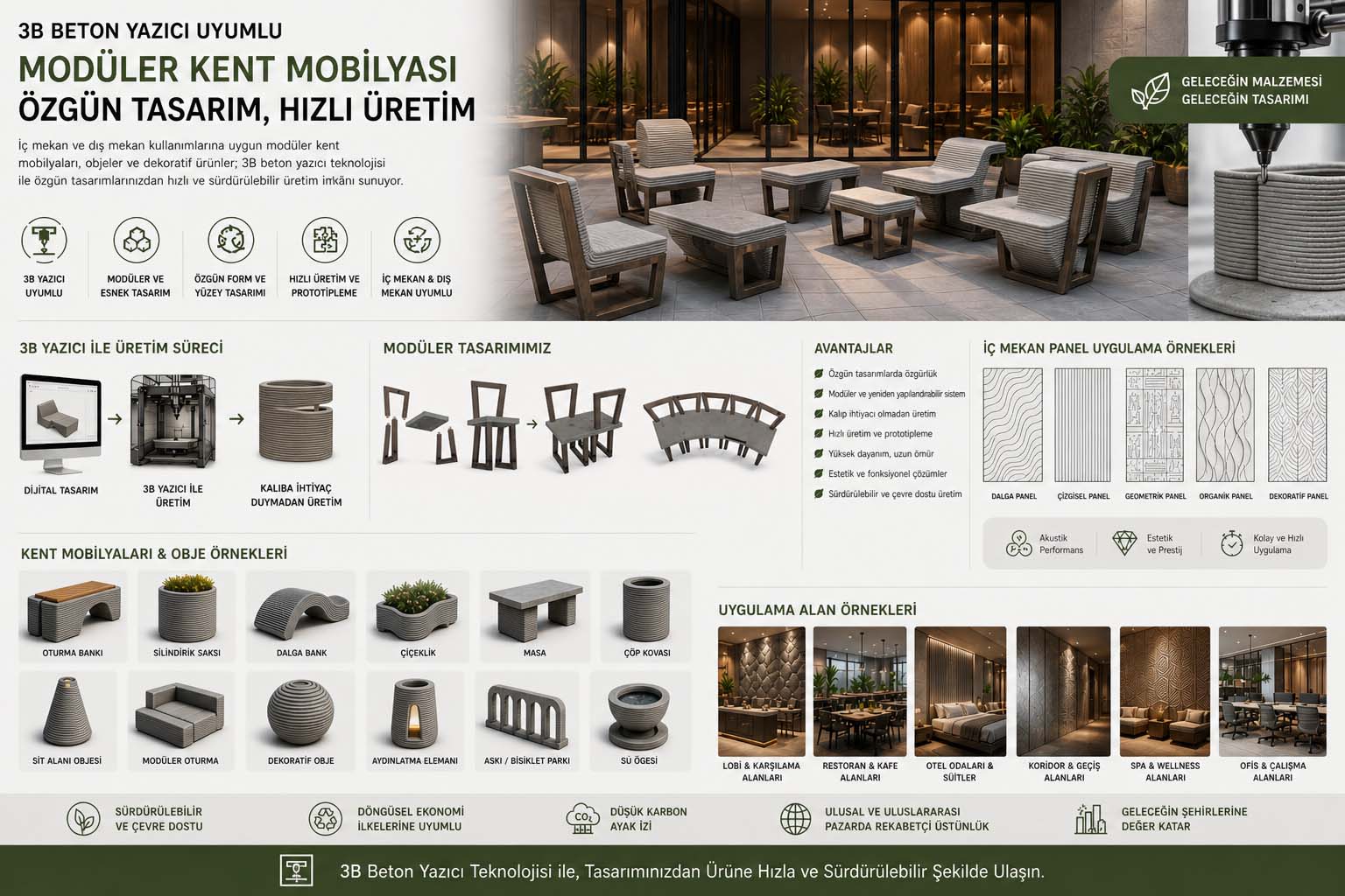 3B Beton Yazıcı Uyumlu Modüler Platform